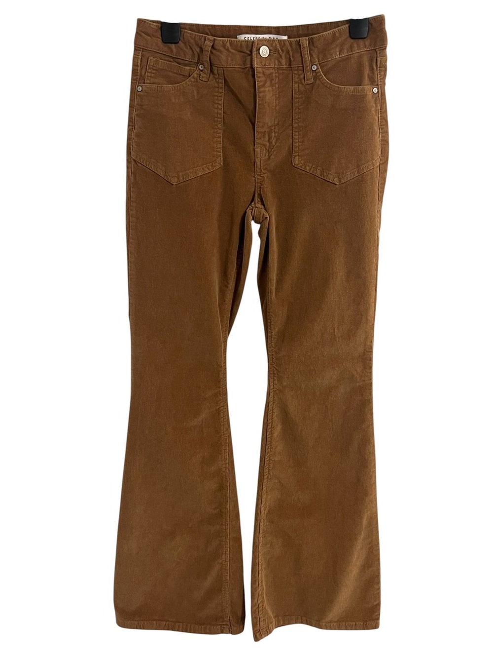 Celebrity Pink Camel Brown Corduroy Flared Leg Pants